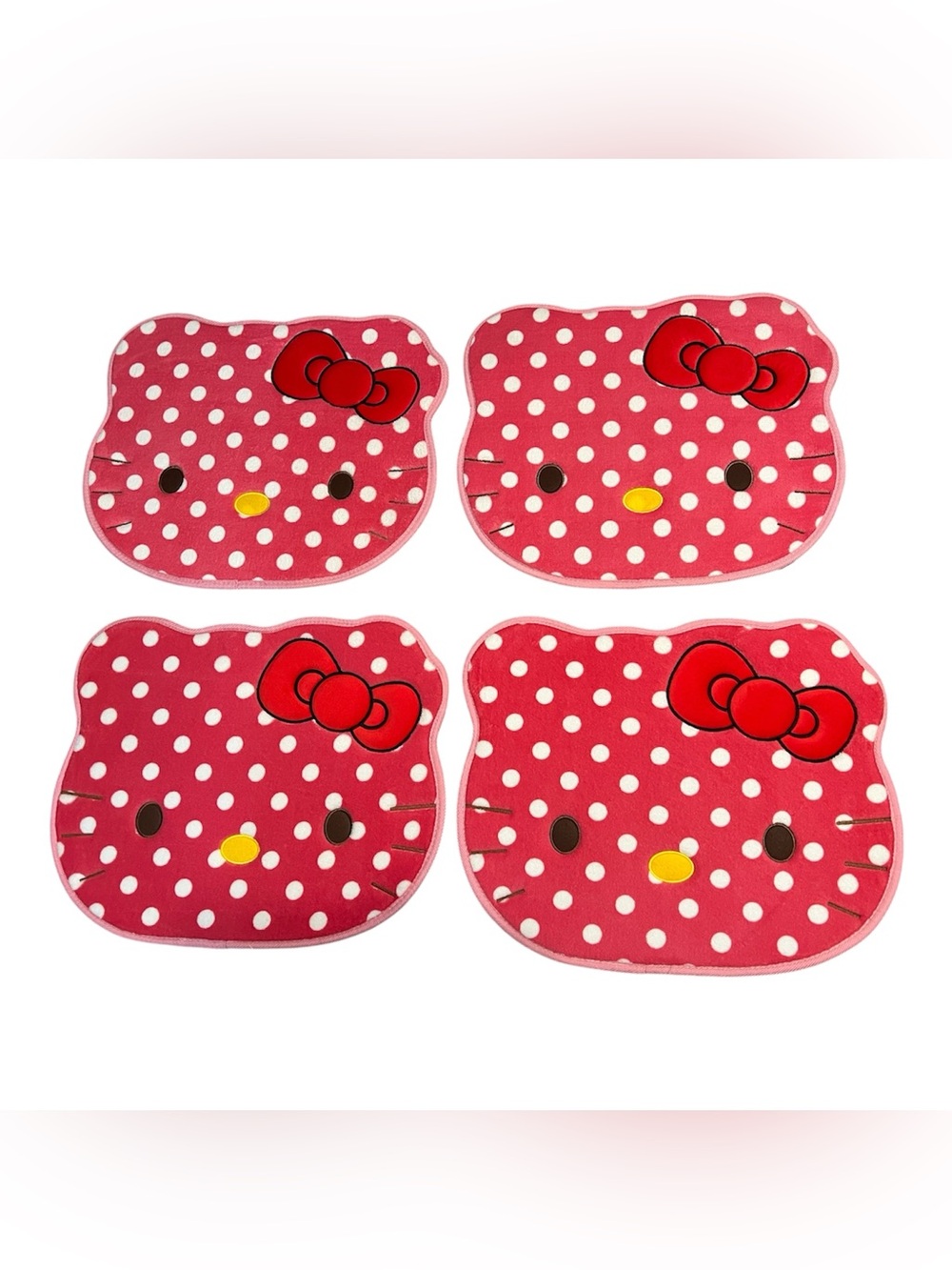 Hello Kitty Pink Polka Dot nonslip Bathmat floor rugs - Set of 4